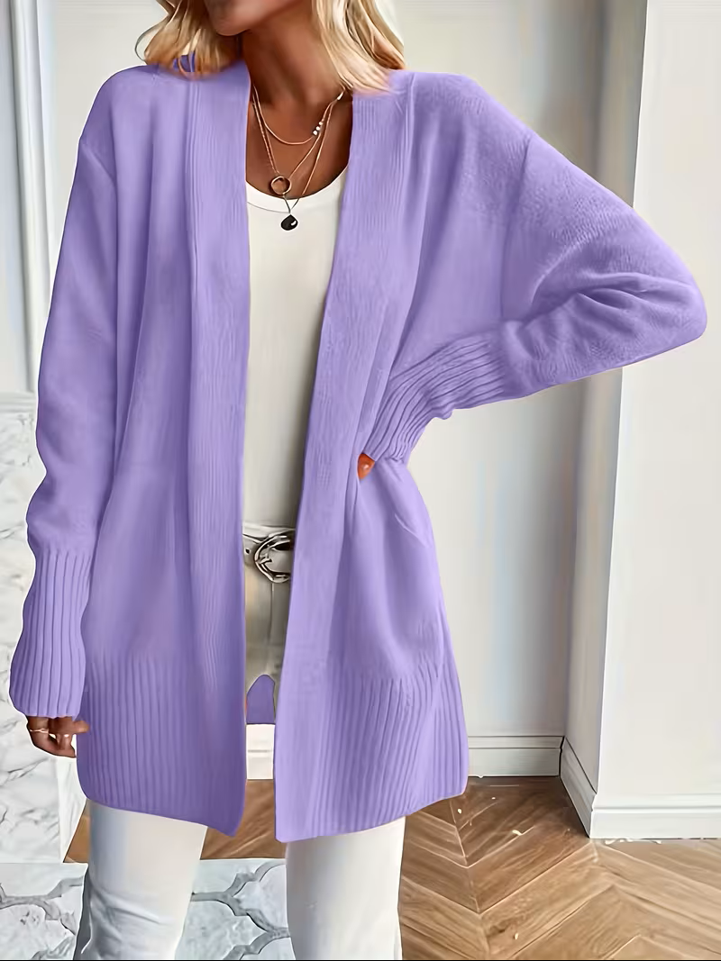 Damen Cardigan Relaxed Fit Casual Elegant Fließend
