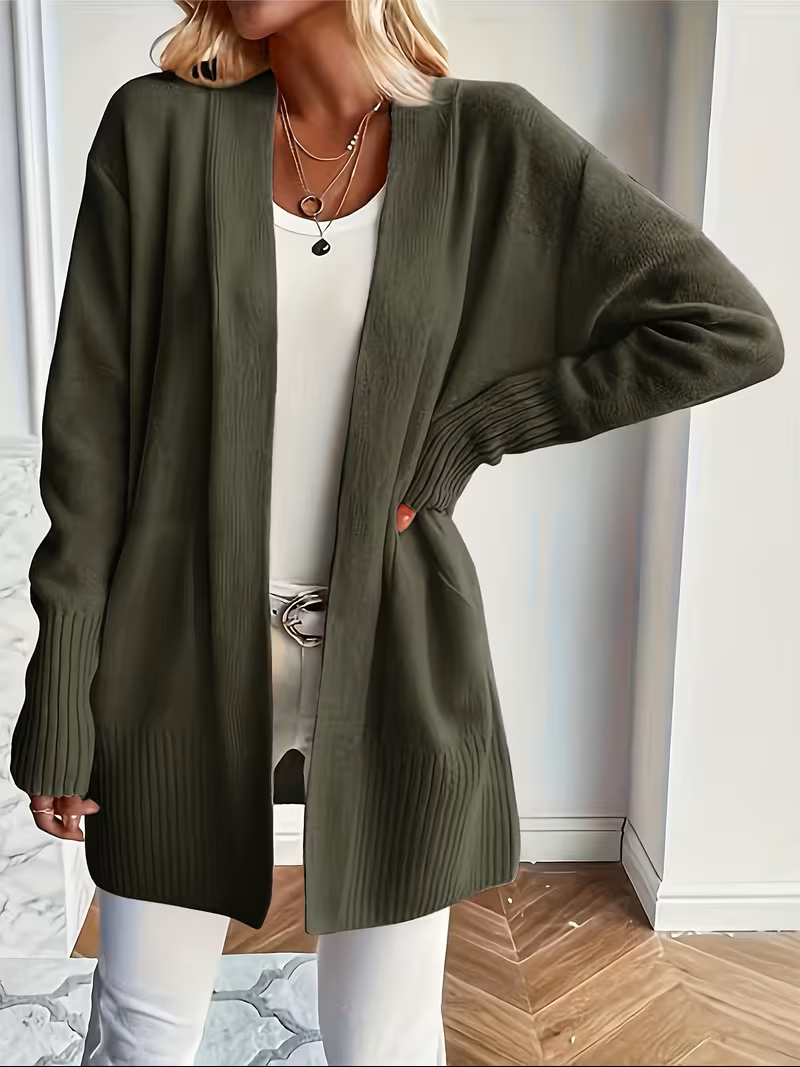 Damen Cardigan Relaxed Fit Casual Elegant Fließend