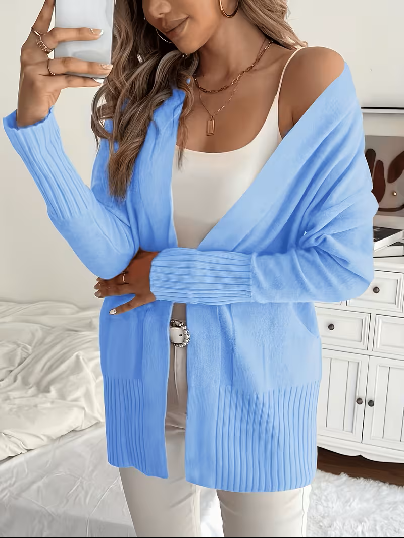 Damen Cardigan Relaxed Fit Casual Elegant Fließend