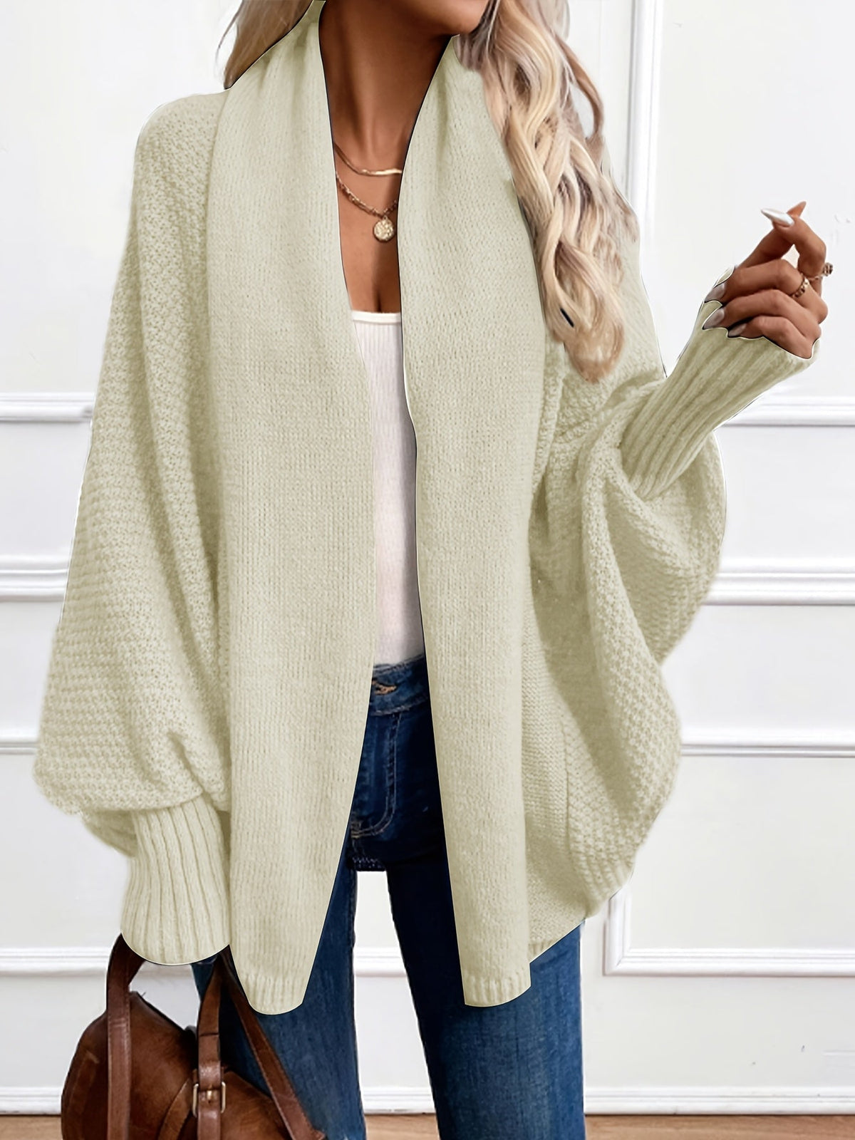 Damen Cardigan Relaxed Fit Freizeit mit elegantem Shawl-Kragen