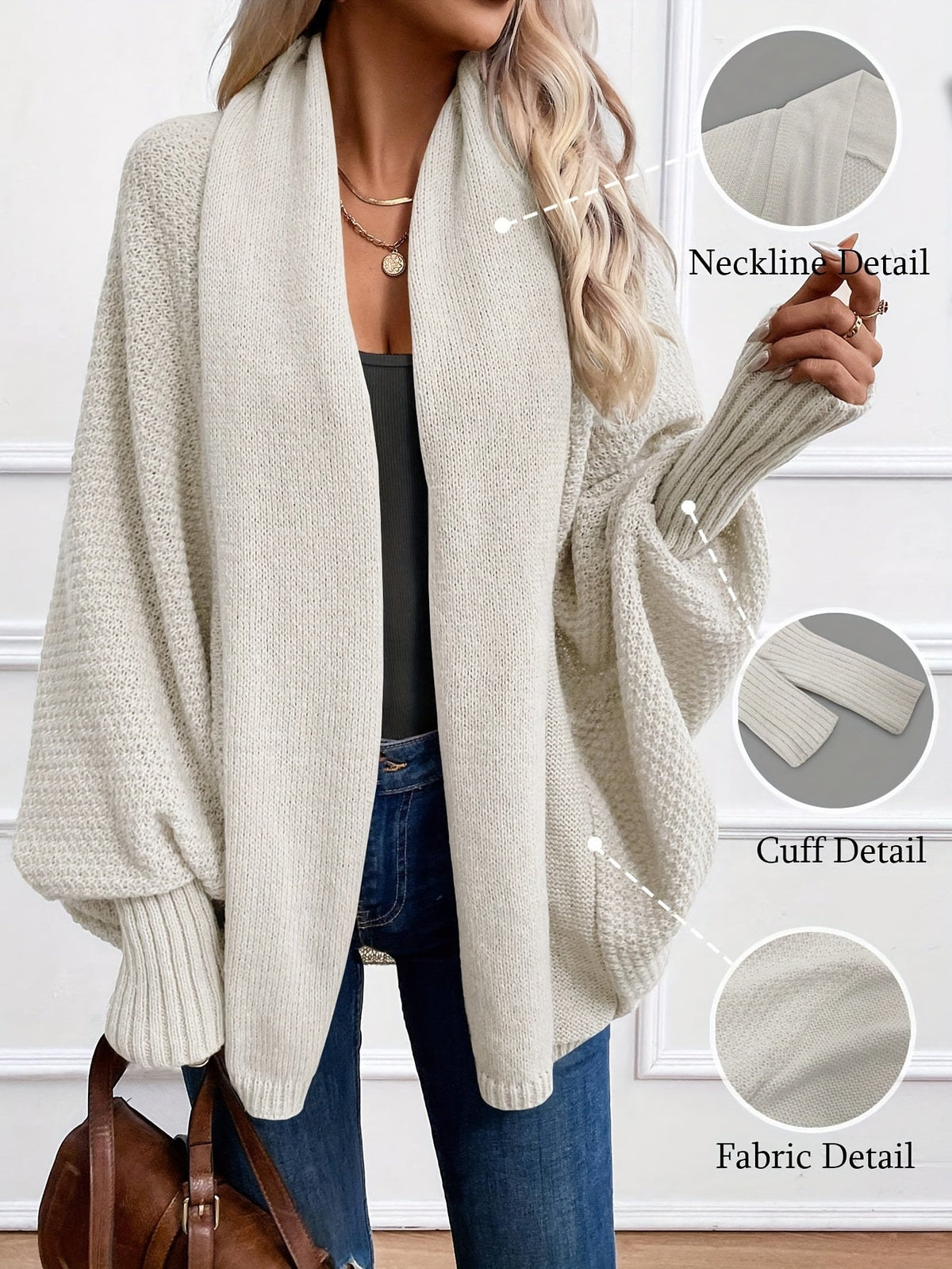 Damen Cardigan Relaxed Fit Freizeit mit elegantem Shawl-Kragen