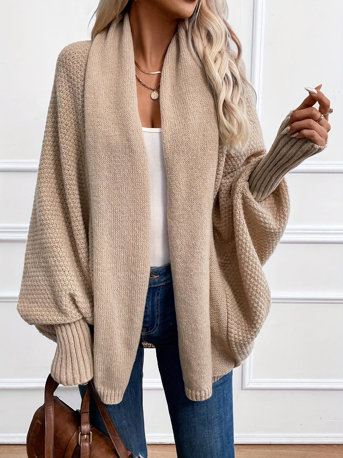 Damen Cardigan Relaxed Fit Freizeit mit elegantem Shawl-Kragen