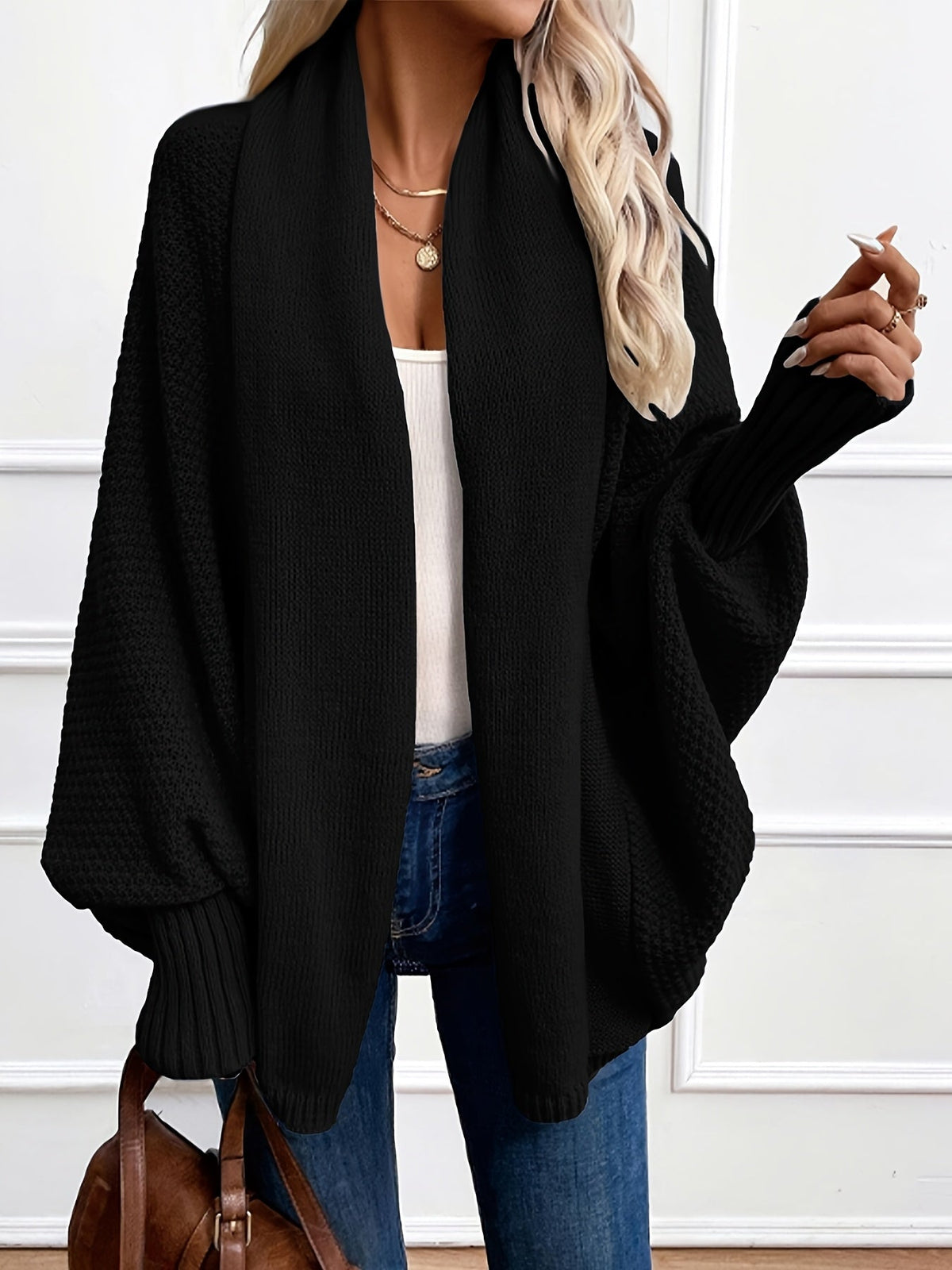 Damen Cardigan Relaxed Fit Freizeit mit elegantem Shawl-Kragen