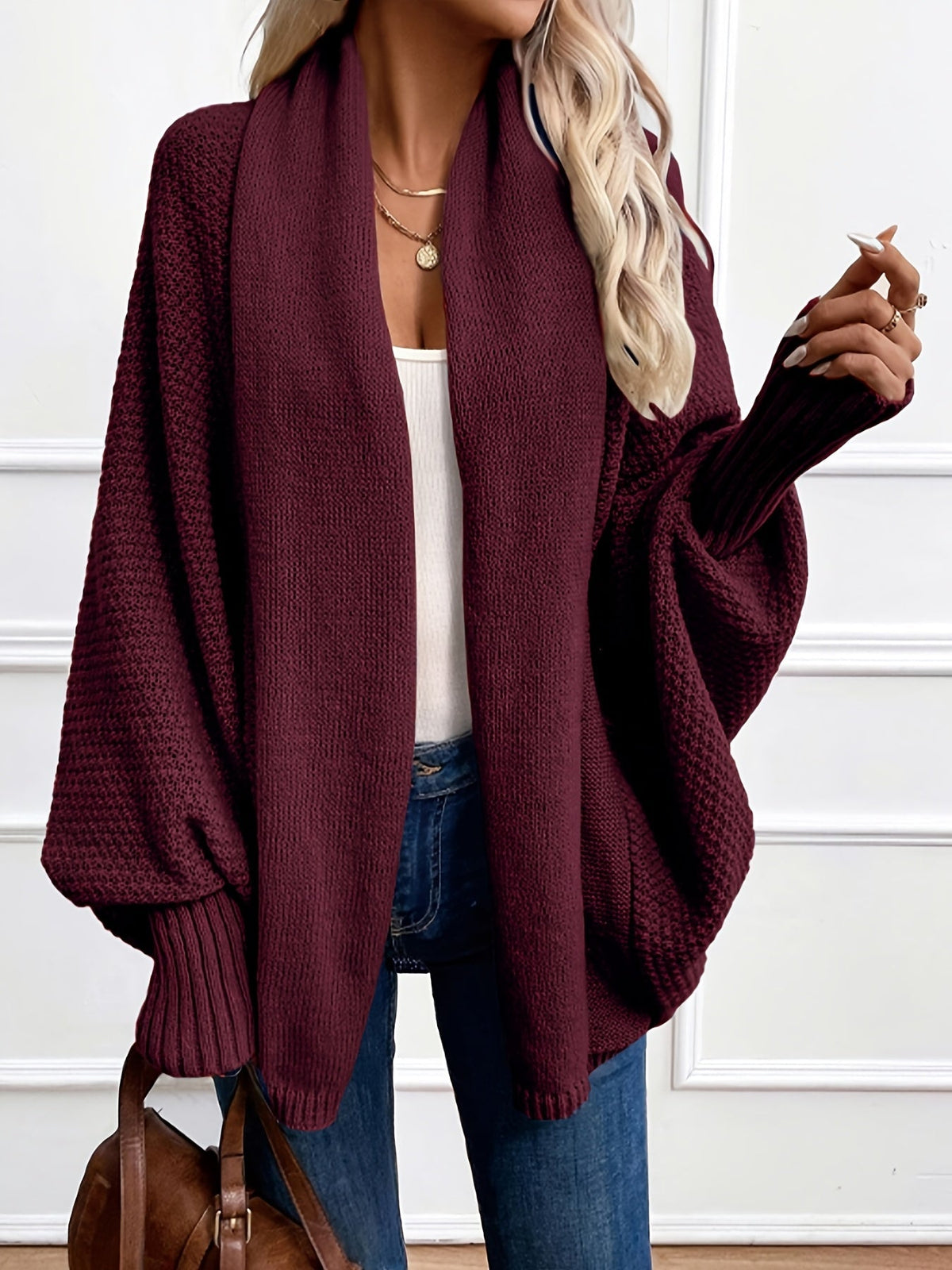 Damen Cardigan Relaxed Fit Freizeit mit elegantem Shawl-Kragen