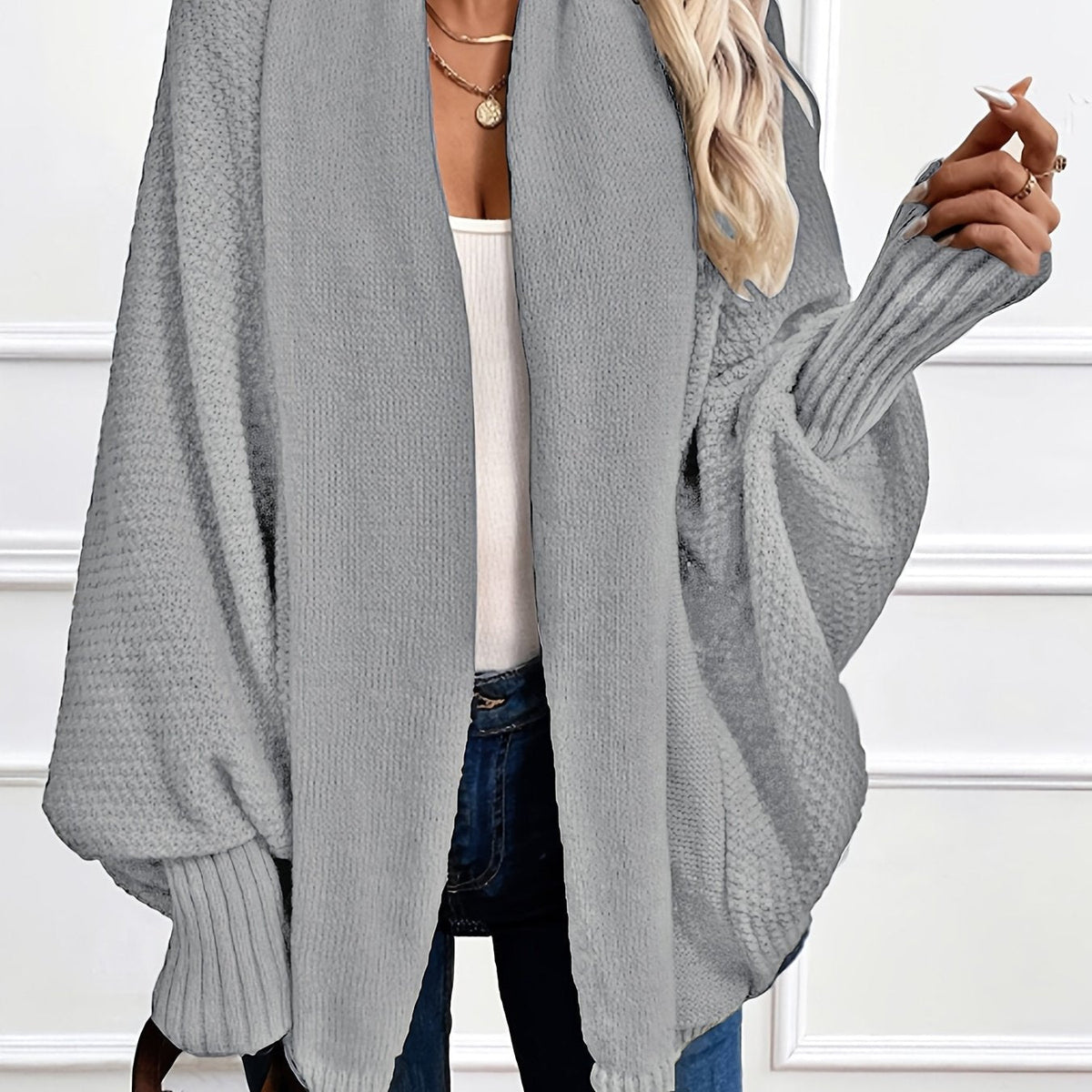 Damen Cardigan Relaxed Fit Freizeit mit elegantem Shawl-Kragen