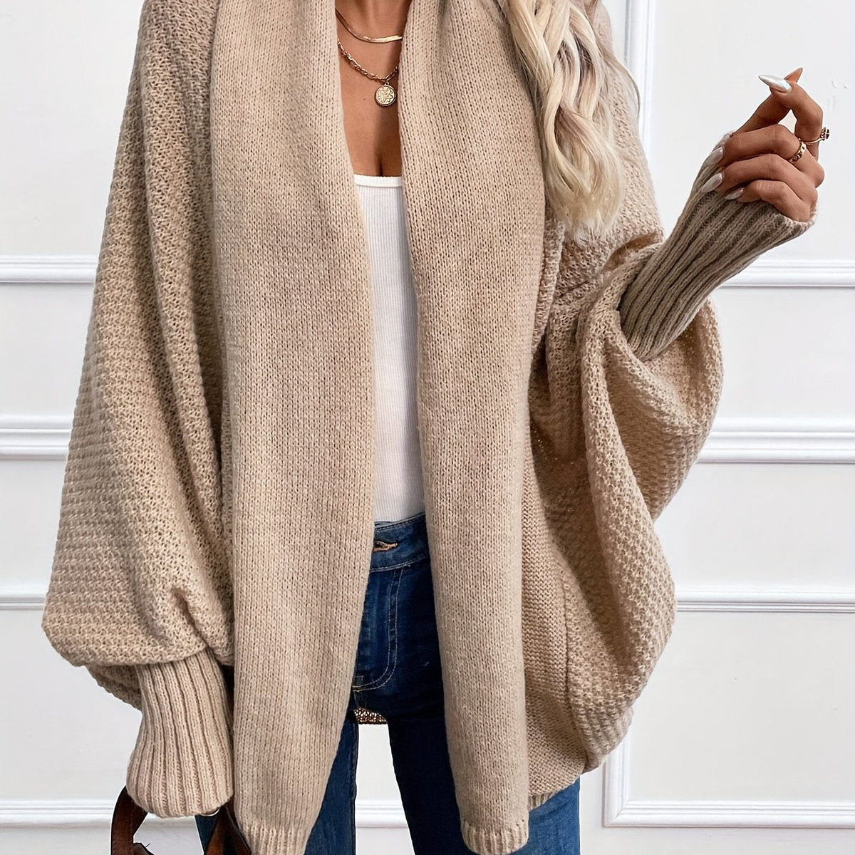 Damen Cardigan Relaxed Fit Freizeit mit elegantem Shawl-Kragen