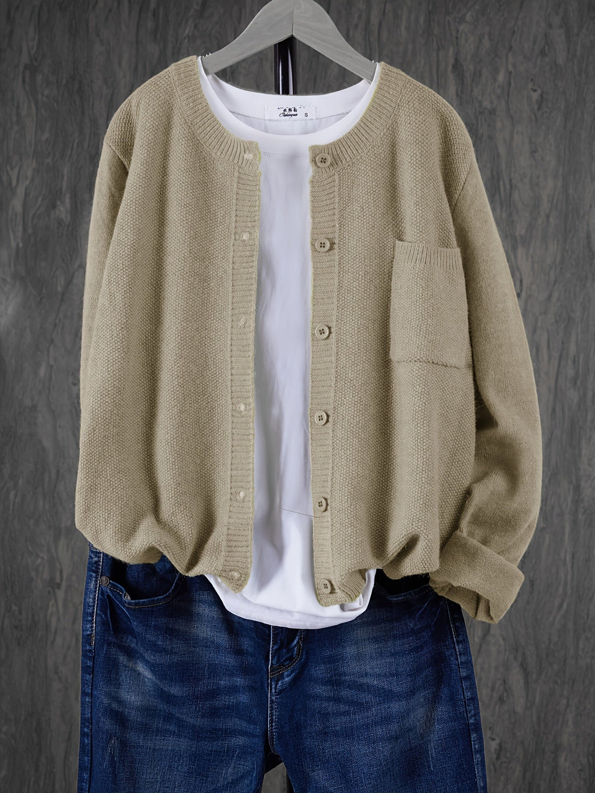Damen Cardigan Slim Fit Elegant Freizeit Knopfleiste