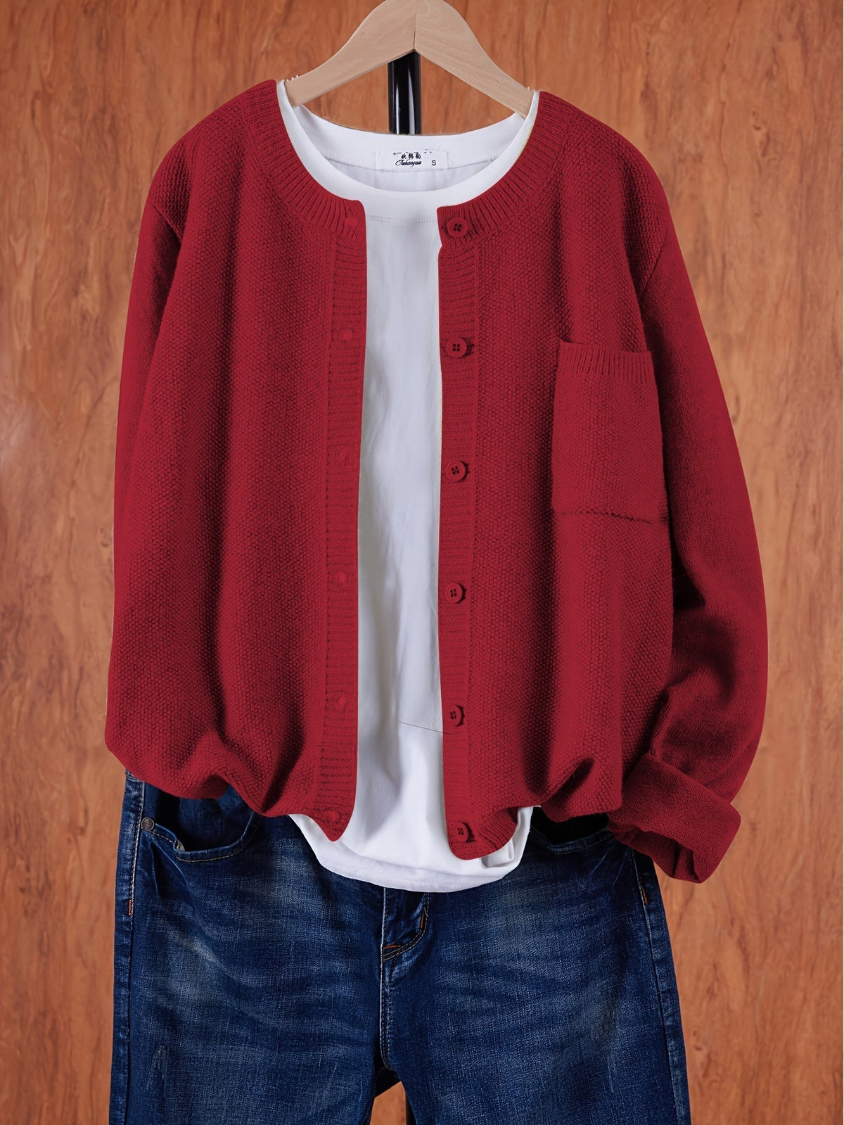 Damen Cardigan Slim Fit Elegant Freizeit Knopfleiste