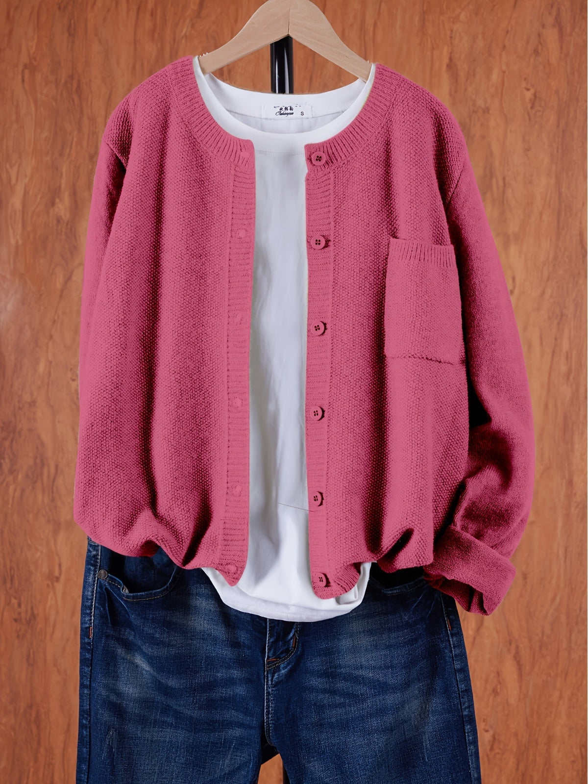 Damen Cardigan Slim Fit Elegant Freizeit Knopfleiste