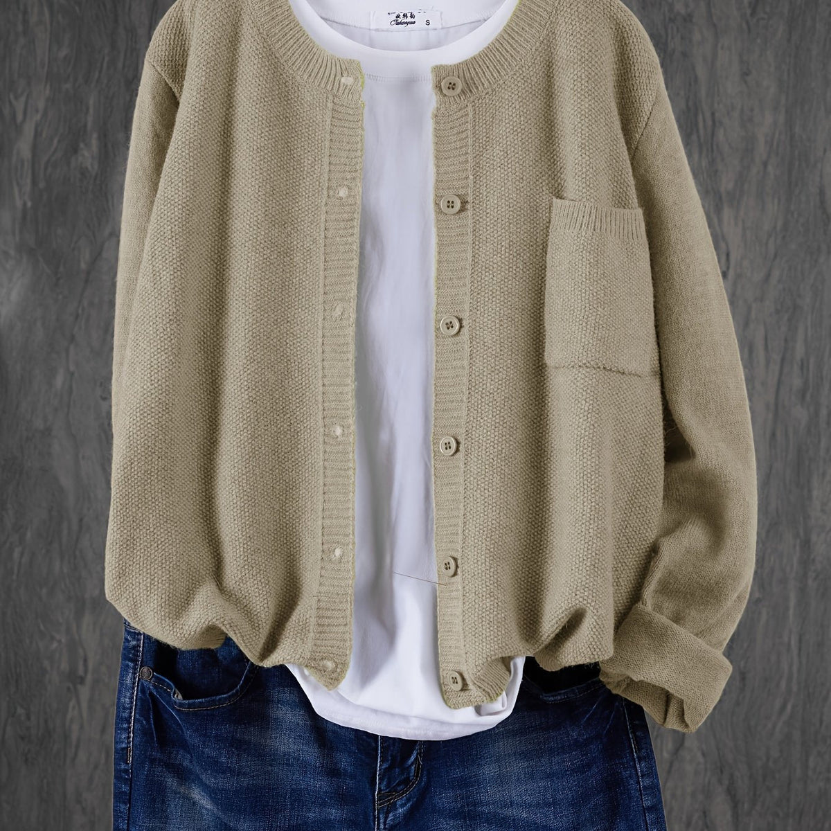 Damen Cardigan Slim Fit Elegant Freizeit Knopfleiste