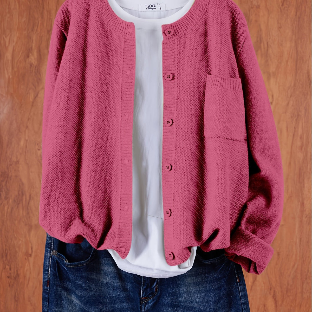Damen Cardigan Slim Fit Elegant Freizeit Knopfleiste