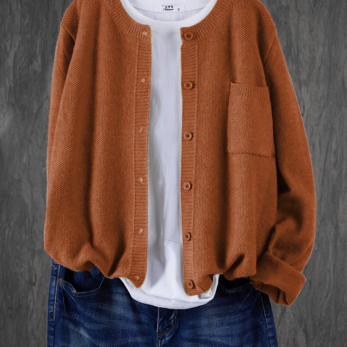 Damen Cardigan Slim Fit Elegant Freizeit Knopfleiste