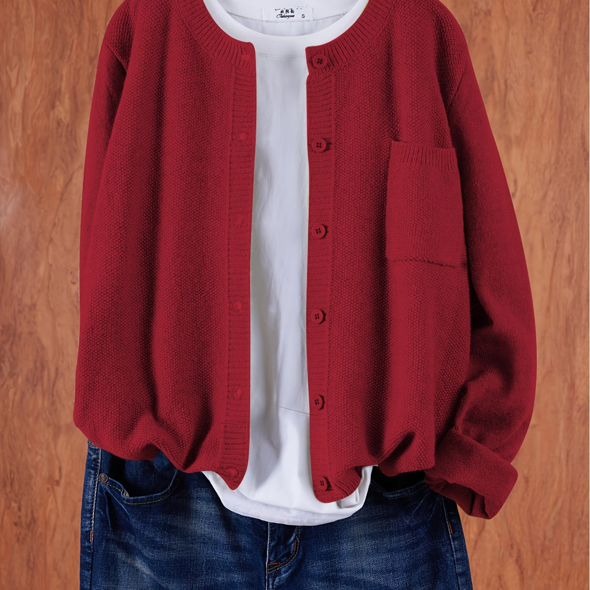 Damen Cardigan Slim Fit Elegant Freizeit Knopfleiste