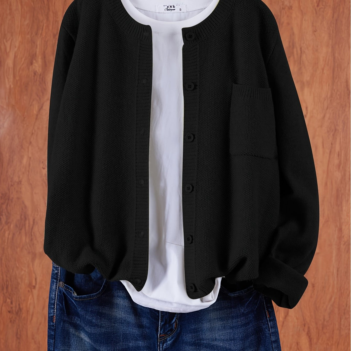 Damen Cardigan Slim Fit Elegant Freizeit Knopfleiste