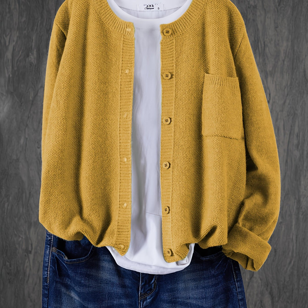 Damen Cardigan Slim Fit Elegant Freizeit Knopfleiste