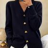 Damen Cardigan Regular Fit Casual mit romantischen Knöpfen