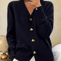 Damen Cardigan Regular Fit Casual mit romantischen Knöpfen