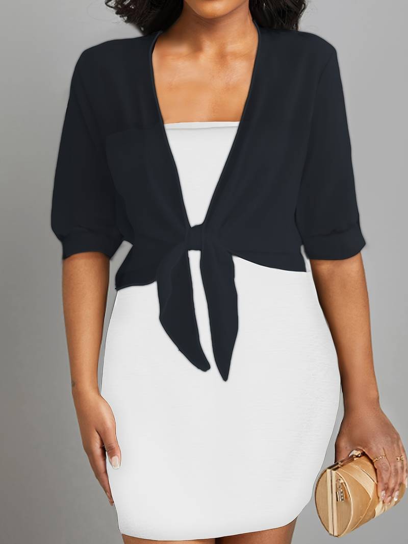 Damen Transparenter Cardigan Relaxed Fit mit Bindeband
