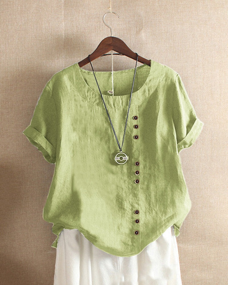 Damen Bluse Regular Fit Kurzarm Casual Elegant