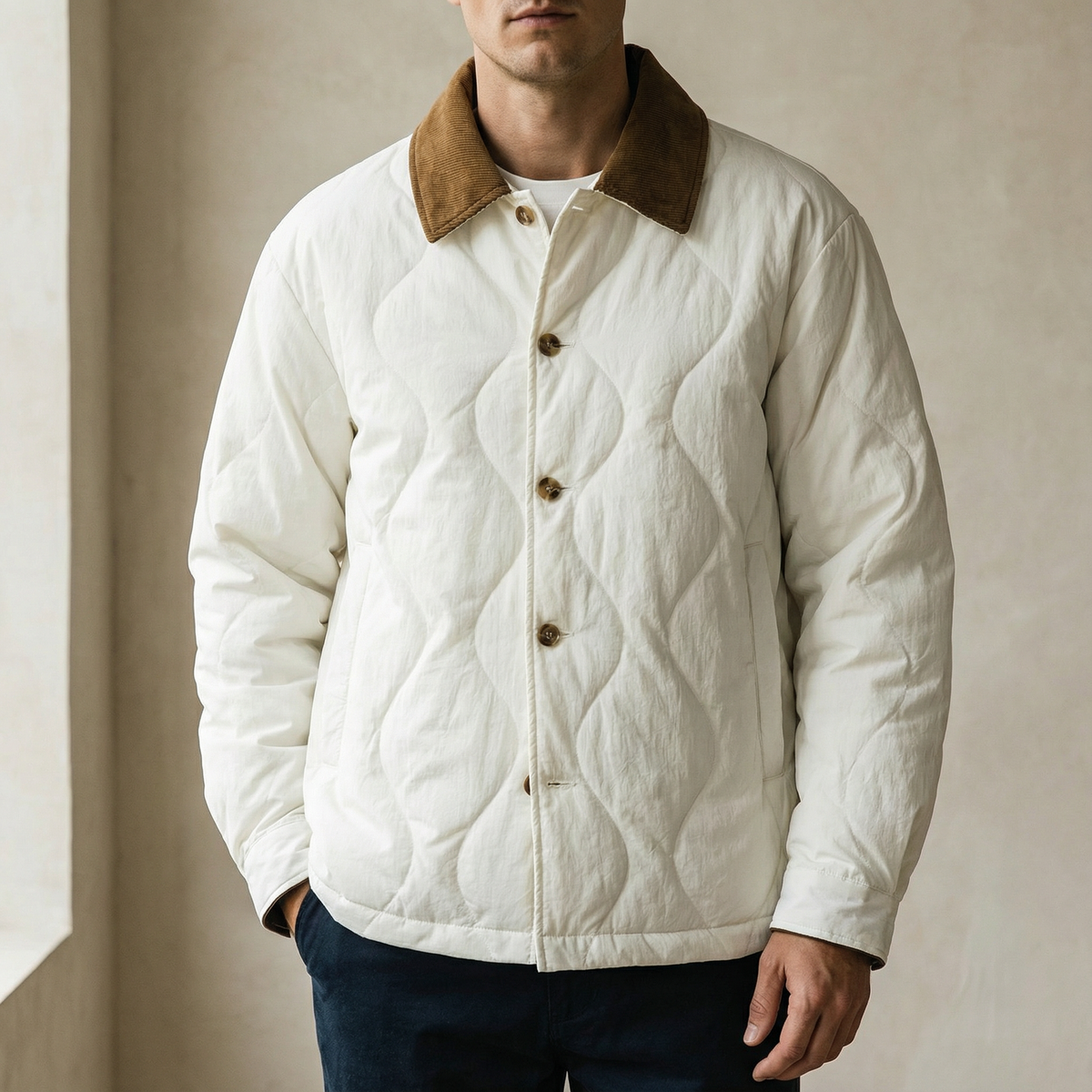 Herren Steppjacke Regular Fit Freizeit warm und robust