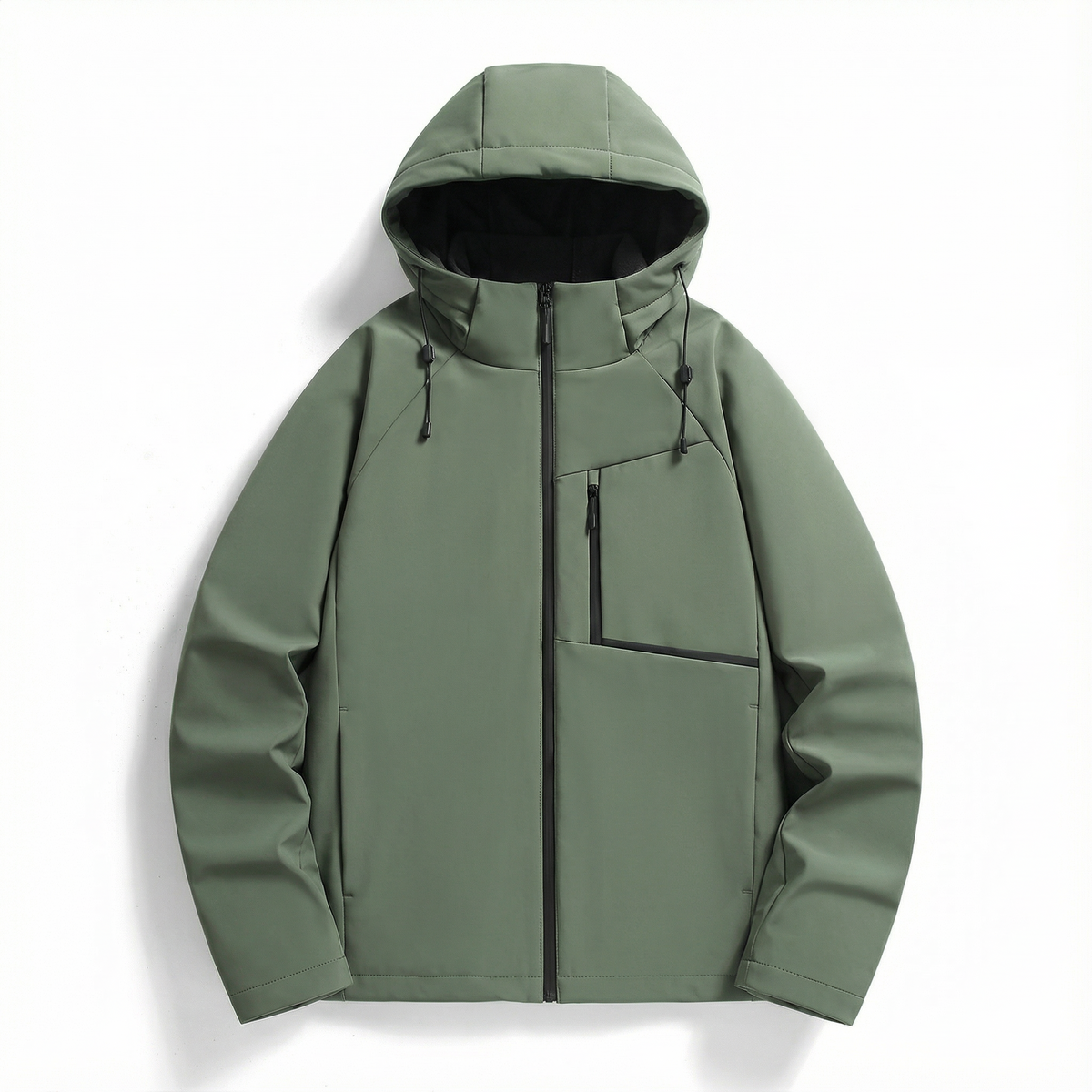 Herren Kapuzenjacke Slim Fit mit Reißverschluss und Seitentaschen