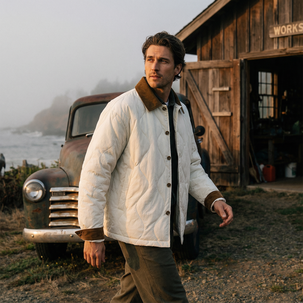 Herren Steppjacke Regular Fit Freizeit warm und robust