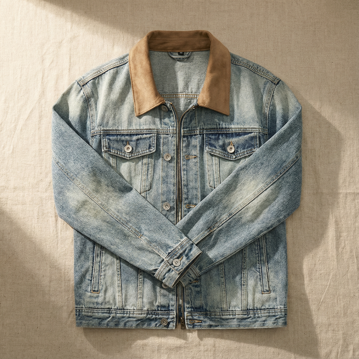 Herren Denimjacke Regular Fit Casual Vintage-Look