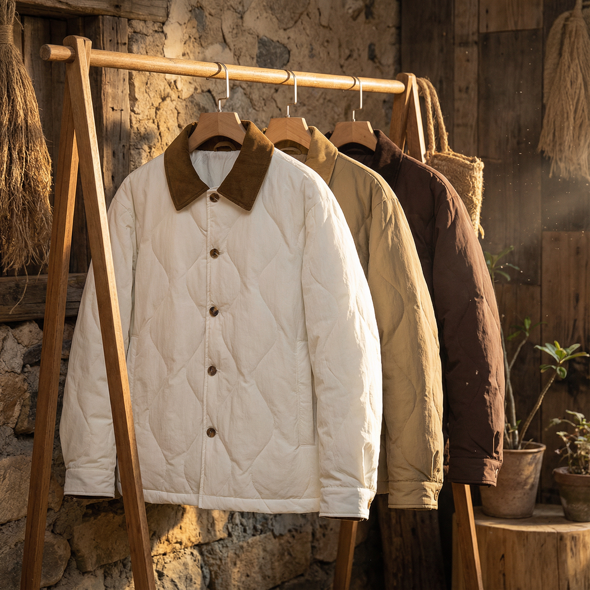 Herren Steppjacke Regular Fit Freizeit warm und robust