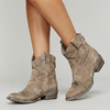 Damen Western-Stiefeletten Lederoptik mit spitzer Zehenform
