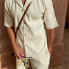 Herren Sommer Set – Kurzarmhemd & Shorts mit modernem Streifen-Design