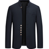 Herren Stehkragenjacke Regular Fit mit Mehrknopfverschluss und Stehkragen