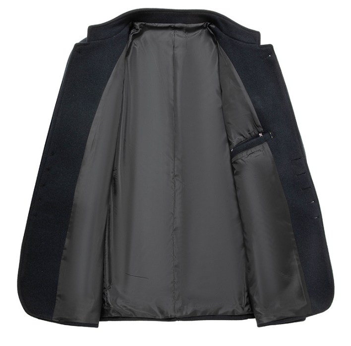 Herren Stehkragenjacke Regular Fit mit Mehrknopfverschluss und Stehkragen