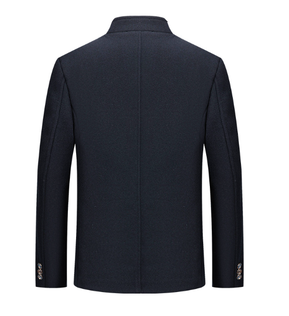 Herren Stehkragenjacke Regular Fit mit Mehrknopfverschluss und Stehkragen