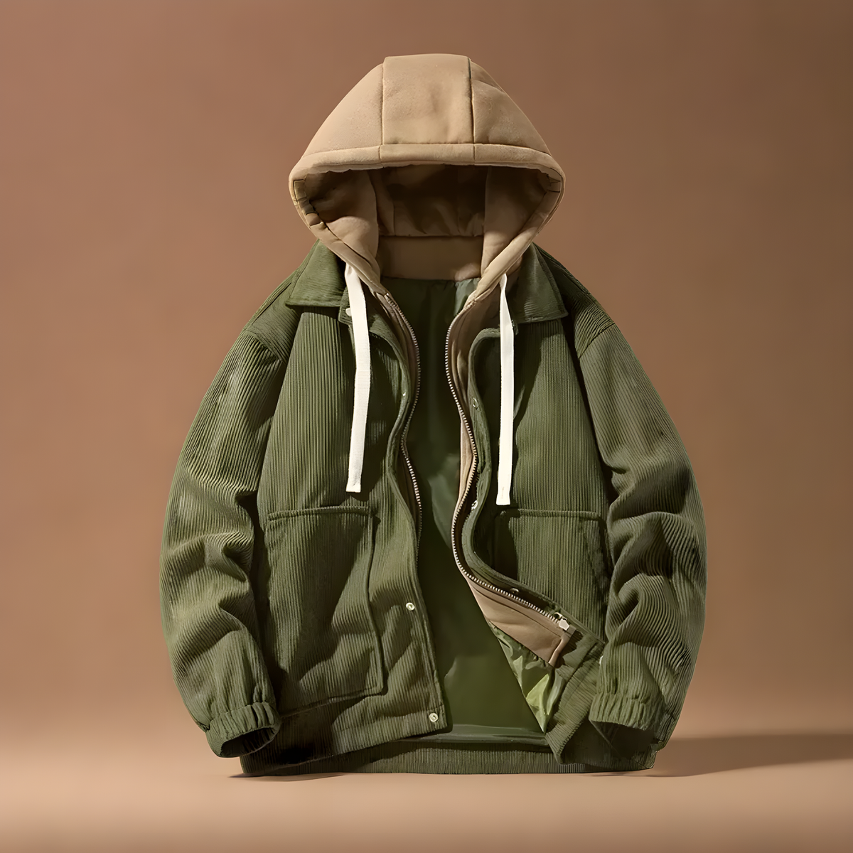 Damen Jacke Regular Fit mit Umlegekragen und Kapuze