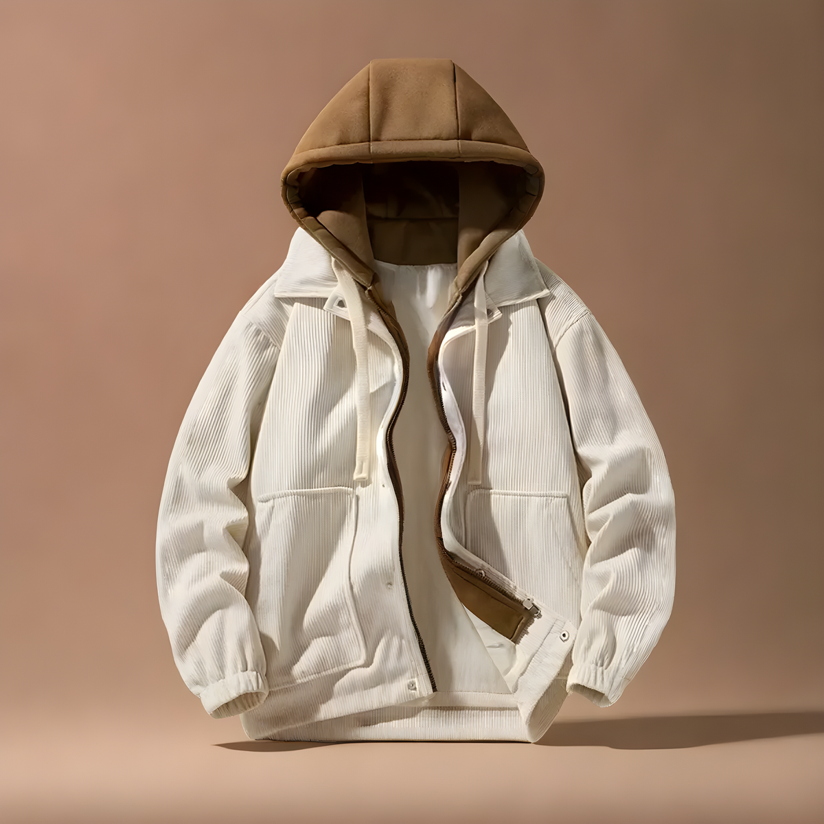 Damen Jacke Regular Fit mit Umlegekragen und Kapuze