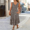 Flory | Maxi Sommerkleid mit Blumenmuster | Luftiges Damenkleid mit V-Ausschnitt & Ärmellos