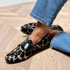 Damen Loafer Leopardmuster Freizeit Büro Elegant Komfortabel