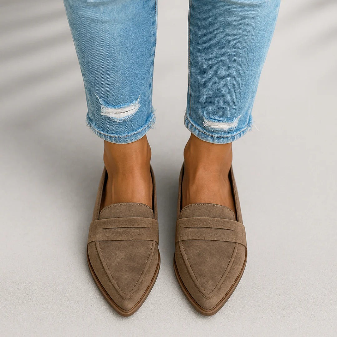 Damen Loafer Casual mit spitzer Zehenpartie bequem und vielseitig