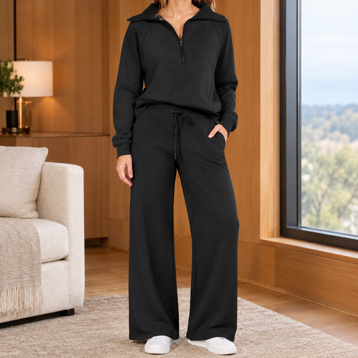 Damen Weitbein-Set Relaxed Fit Freizeit