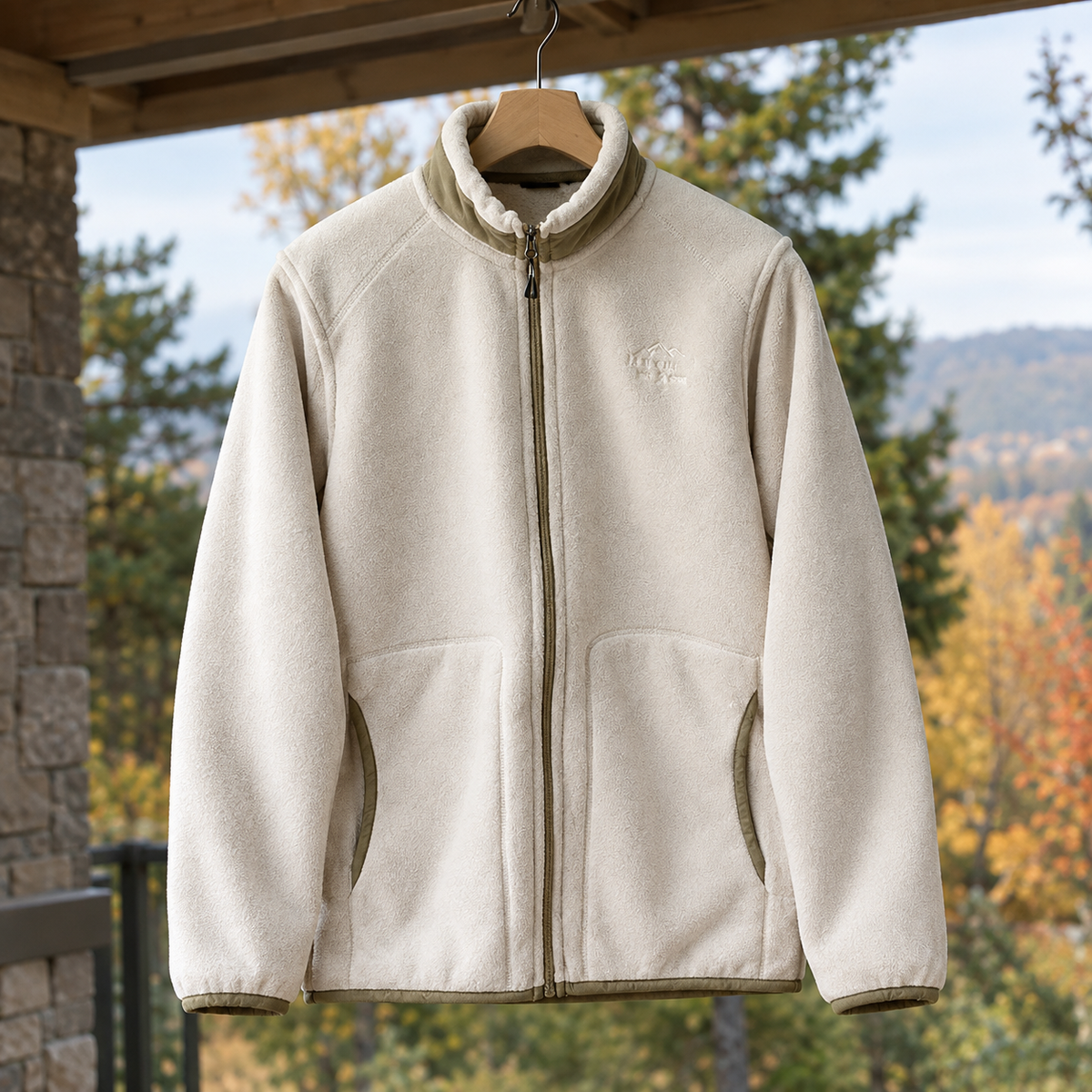 Fleecejacke Herren Regular Fit Freizeit mit Stehkragen