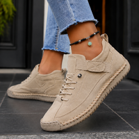 Damen Sneakers mit Klettverschluss und elastischer Schnürung
