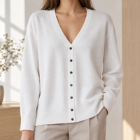 Damen Cardigan Relaxed Fit mit V-Ausschnitt und Knopfleiste