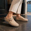 Damen Mules mit verstellbarem Schnallenriemen und rundem Zehenbereich