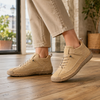 Damen Sneaker mit breitem Spannriemen und elastischer Schnürung