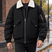 Pilotenjacke Herren Regular Fit Freizeit mit Kontrastkragen