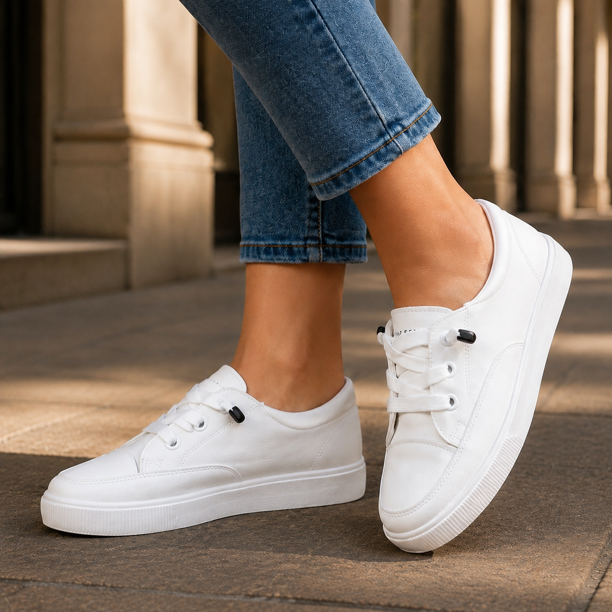 Damen Schnürsneaker Niedriges Profil mit Plattformsohle