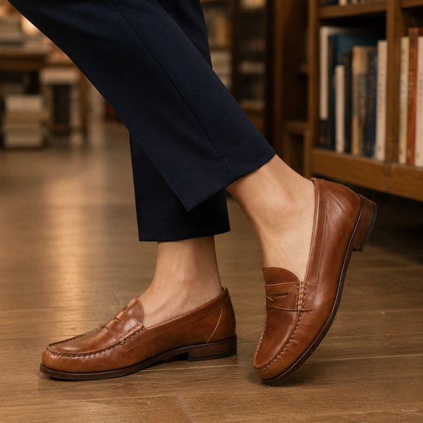 Damen Penny-Loafer Slipper mit niedrigem Absatz