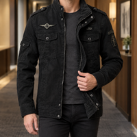 Herren Militärjacke Regular Fit Freizeit Utility-Look