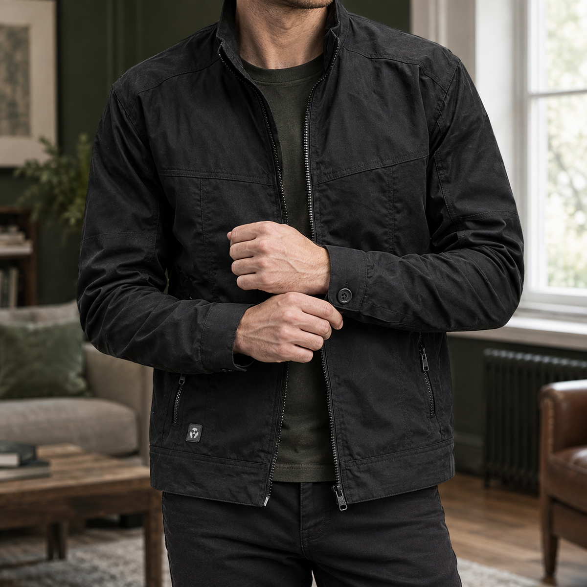 Utility-Jacke Herren Regular Fit Freizeit mit Reißverschluss