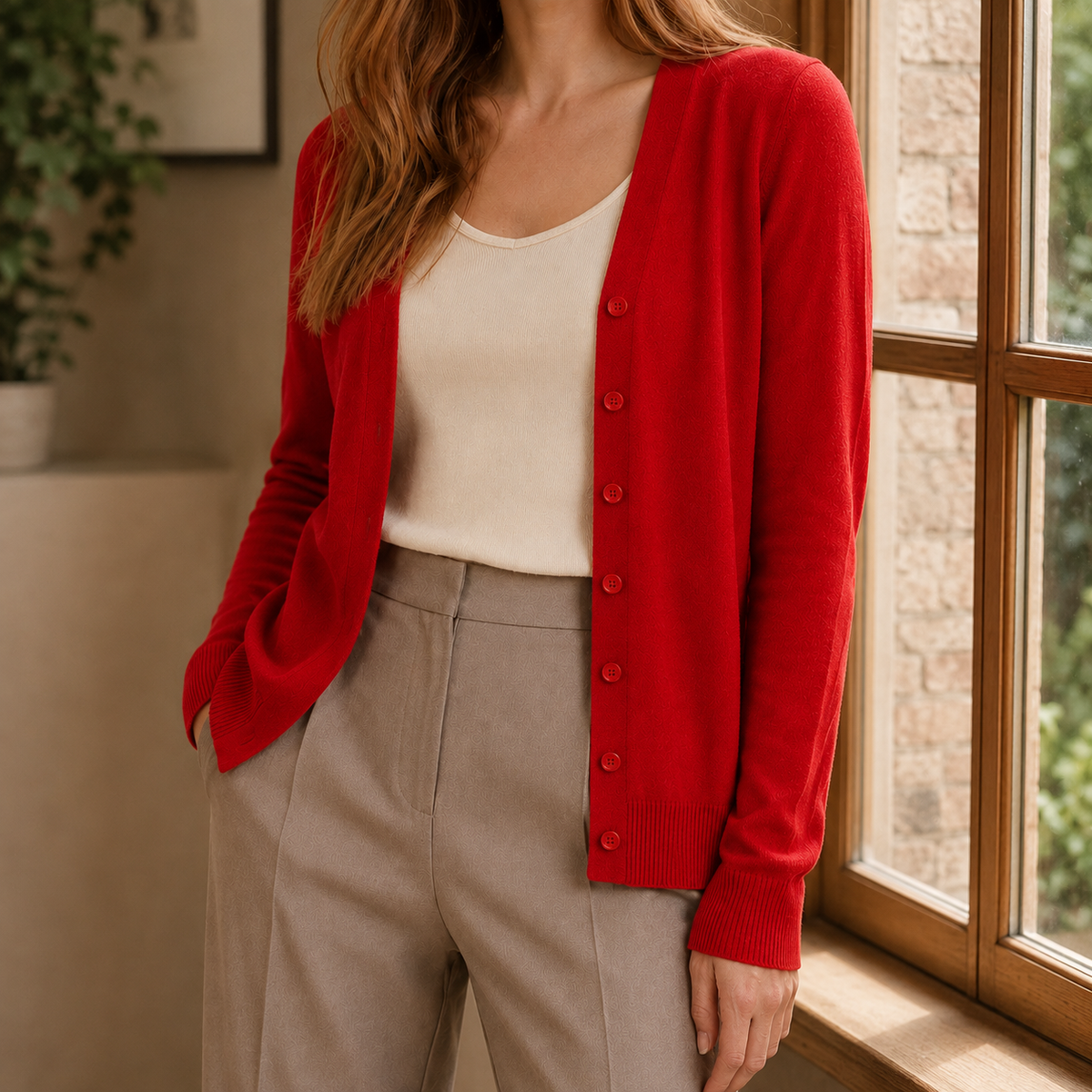 Damen V-Ausschnitt Pullover Regular Fit Freizeit
